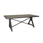 INDUSTRIAL fenyőfa-fém étkezőasztal 180 cm