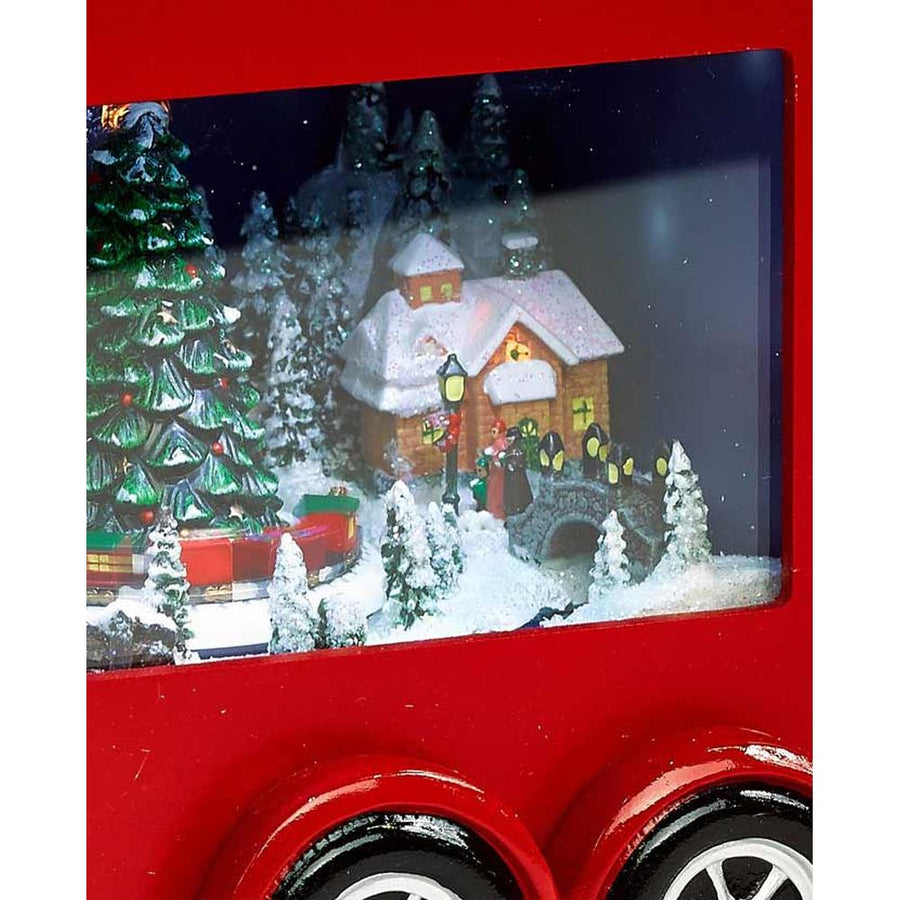 Exkluzív, prémium kategóriás karácsonyi zenélő kamion Télapóval