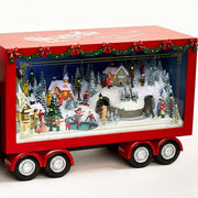 Exkluzív, prémium kategóriás, nagy méretű karácsonyi zenélő kamion Télapóval