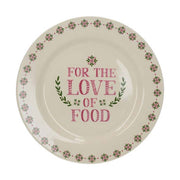 Kerámia desszerttányér ünnepi alkalmakra For The Love of Food felirattal