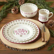 Kerámia desszerttányér ünnepi alkalmakra Our Happy Palace felirattal