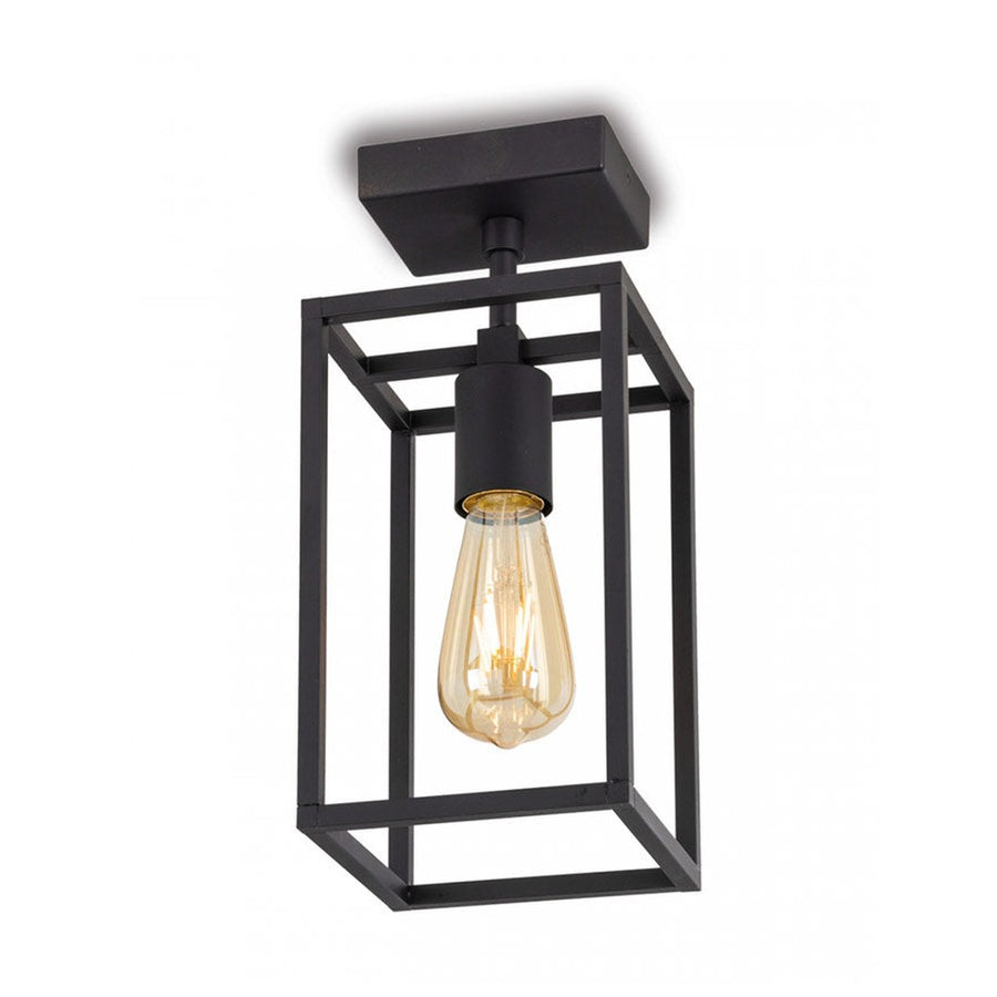 Industrial stílusú, matt fekete színű, réz függeszték.