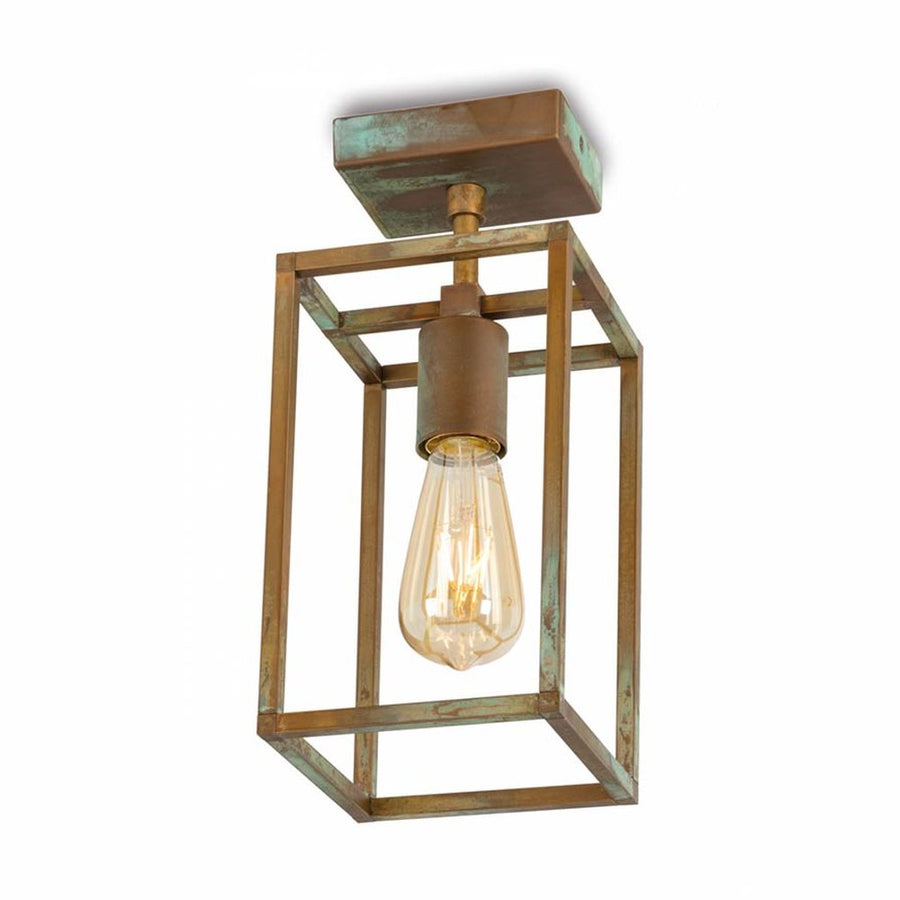 Industrial stílusú, antikolt sárgaréz színű, réz függeszték. 