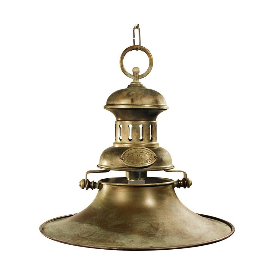 Vintage stílusú, antikolt sárgaréz színű rézből készült függeszték.