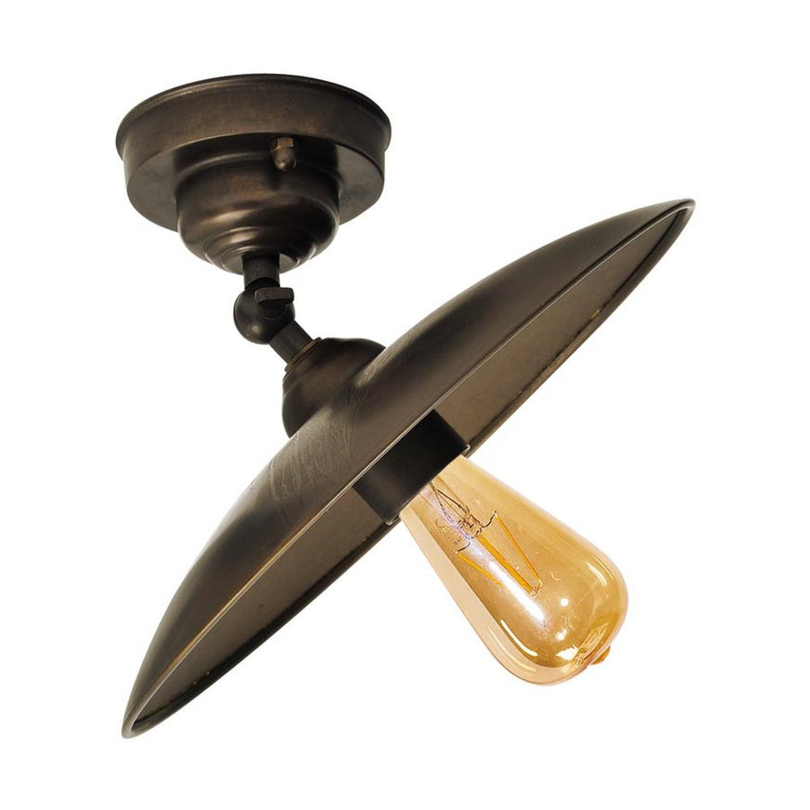 Loft stílusú, csiszolt barnaréz színű forgatható réz mennyezeti lámpa.