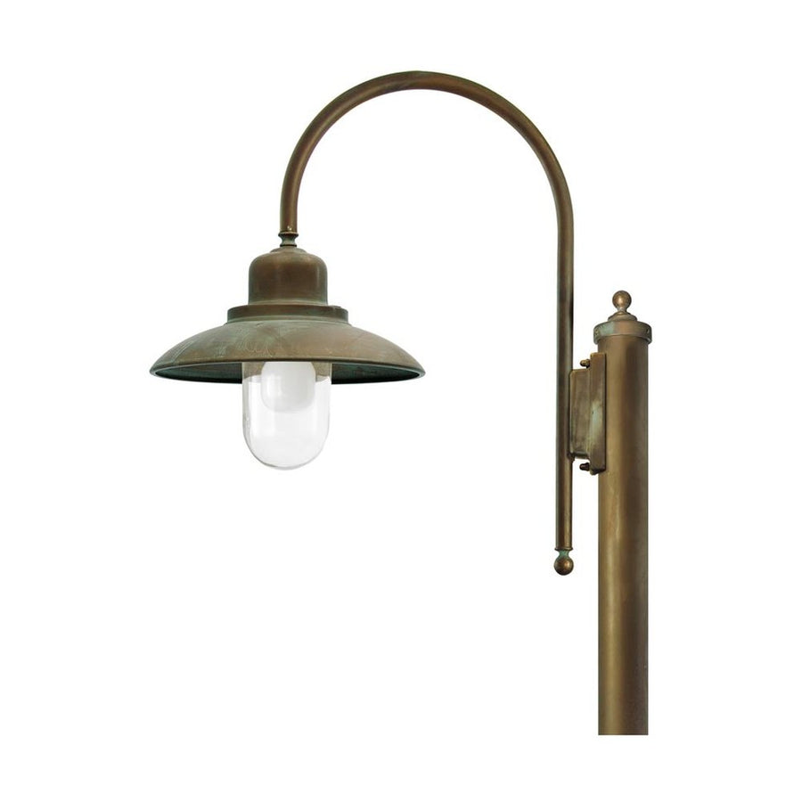 Loft stílusú, antikolt sárgaréz színű, rézből készült kandelláber.