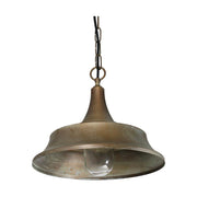 Vintage stílusú, antikolt srágaréz színű, rézből készült függeszték üvegbúrával.