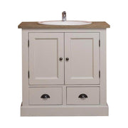 MAISON fenyőfa mosdószekrény tölgyfalappal 90 cm