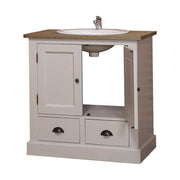 MAISON fenyőfa mosdószekrény tölgyfalappal 90 cm