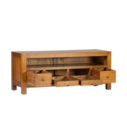 Loft stílusú, mindifából készült, natúr színű TV szekrény.