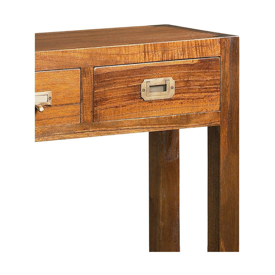 Loft stílusú, mindifából készült fiókos konzolasztal.