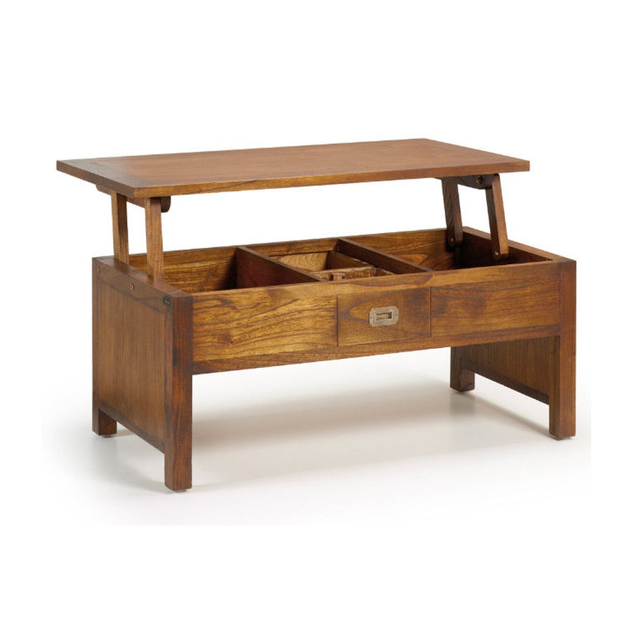 Loft stílusú, mindifából készült, kézműves tömörfa dohányzóasztal felnyitható fedlappal két fiókkal, és két rejtett rekesszel.