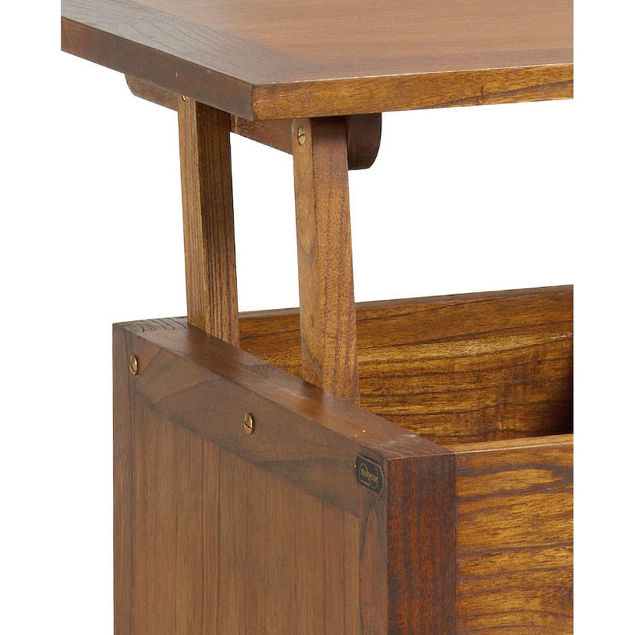 Loft stílusú, mindifából készült, kézműves tömörfa dohányzóasztal felnyitható fedlappal két fiókkal, és két rejtett rekesszel.