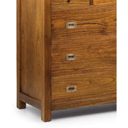 Loft stílusú, mindifából készült, kézműves tömörfa komód fiók részlete.