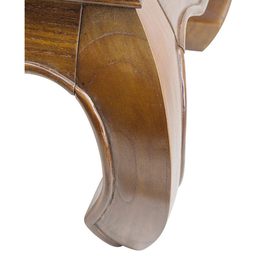 Keleti stílusú, mindifából készült, kézműves tömörfa dohányzóasztal