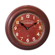 Vintage stílusú, antikolt felületű fém falióra "Antiquité de Paris" felirattal