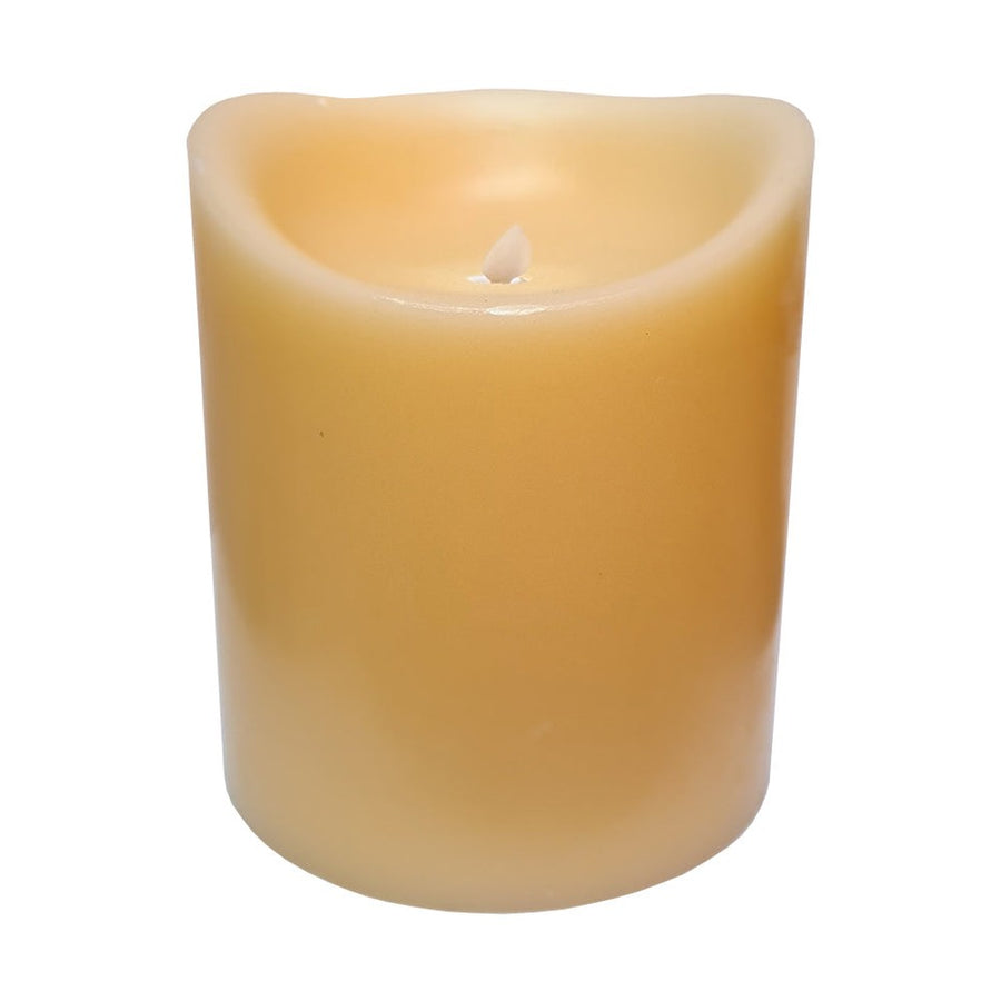 Óriás oszlopgyertya, távirányítható, pislákoló LED lánggal és valódi csontszínű viasztesttel.