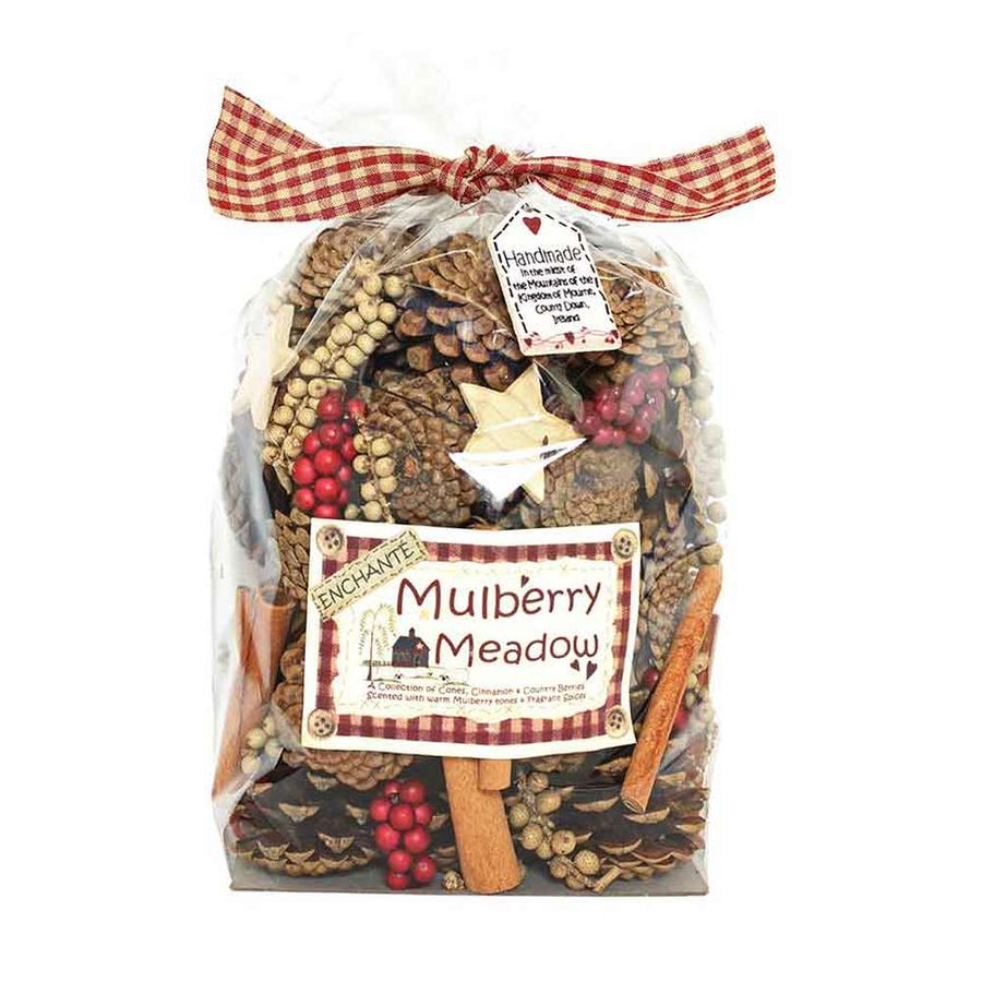 "Mulberry Meadow" fűszeres faeper illatú, prémium minőségű, lakásillatosító nagy potpourri.