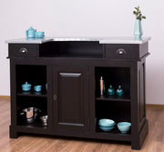 Tömör fenyőfából készült, fekete színű dekoratív bárpult cink fedalappal.