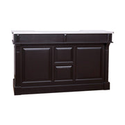 Tömör fenyőfából készült, fekete színű dekoratív bárpult cink fedalappal.