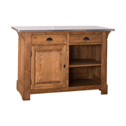 Fenyőfából készült, waxolt natúr színű bárpult cink fedlappal.