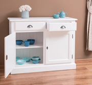 Country stílusú álló konyhaszekrény két fiókkal, és polcos tárolóval. Színe: fehér.