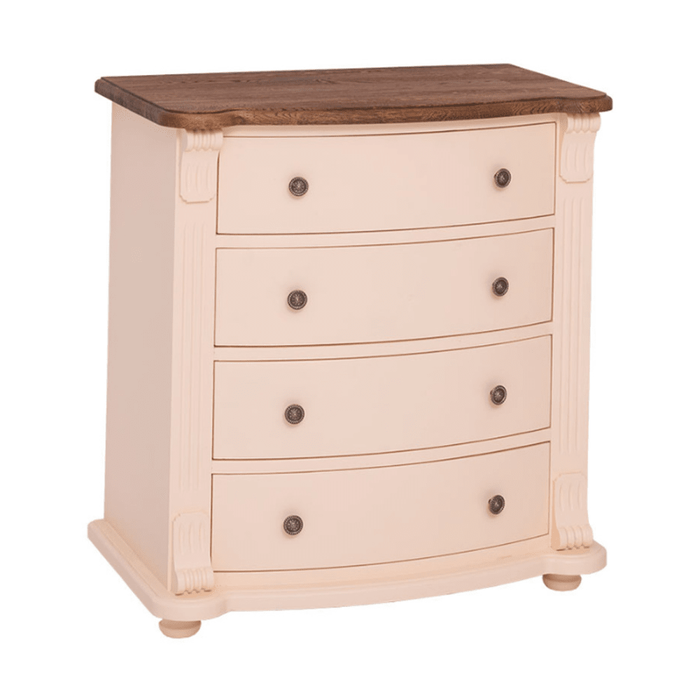 MAISON fenyőfa komód tölgyfalappal 84 cm
