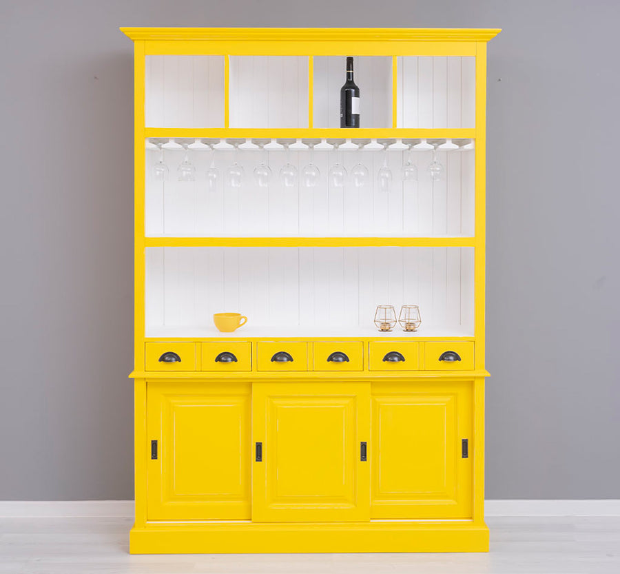 MAISON fenyőfa pohárszék - borszekrény 210 cm