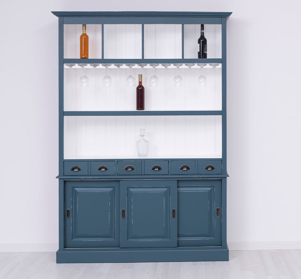 MAISON fenyőfa pohárszék - borszekrény 210 cm
