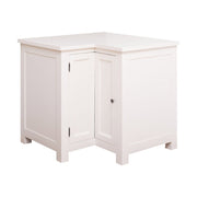 Fehér színű, fenyőfa konyhaszekrény sarokelem.