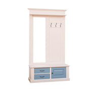 Fenyőfából készült előszobafal tükörrel