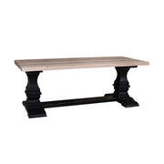 MAISON fenyőfa étkezőasztal tölgyfalappal 210 cm