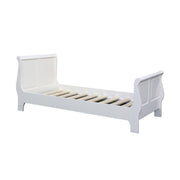 90 x 200 centiméteres, fenyőfából készült franciaágy ágykeret. Festett, fehér színű.