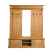 Fenyőfából készült nagyméretű előszobafal tükörrel