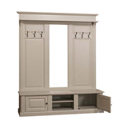 Fenyőfából készült nagyméretű előszobafal tükörrel