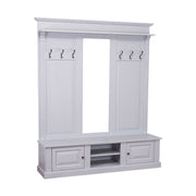 Fenyőfából készült nagyméretű előszobafal tükörrel