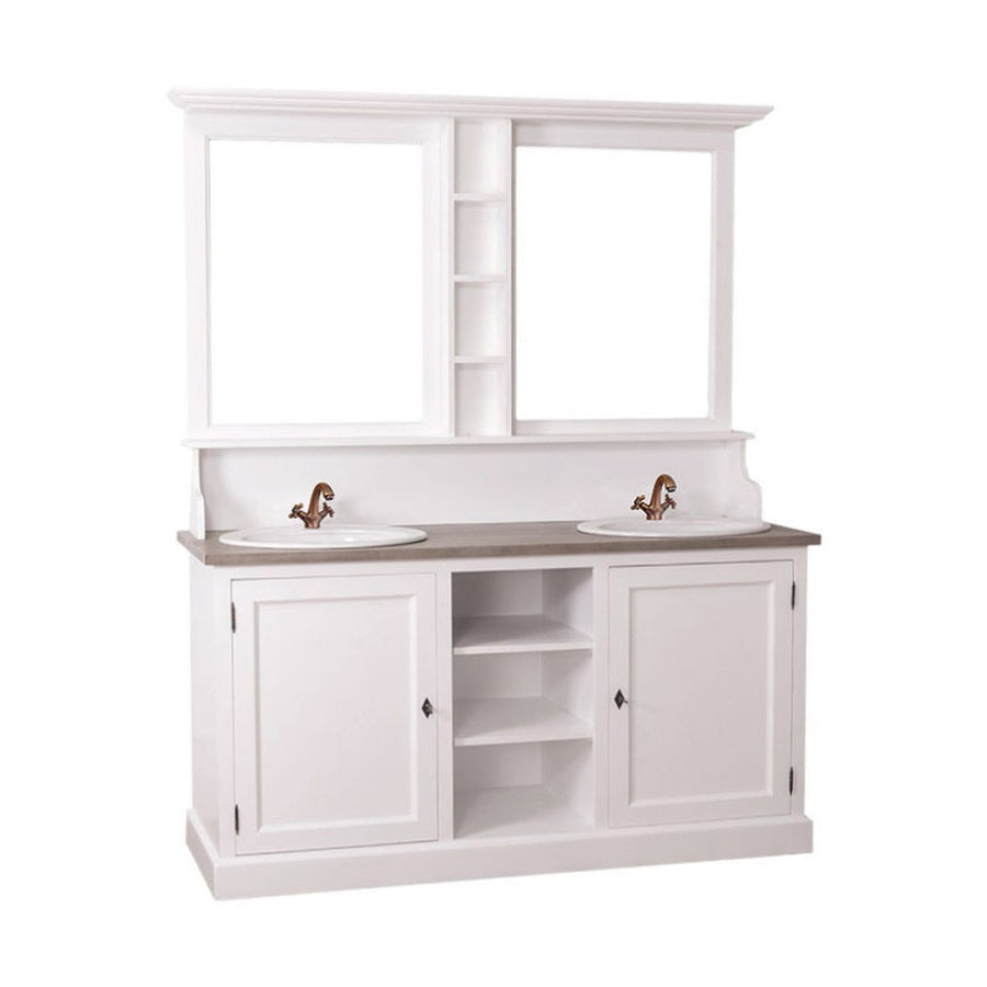 MAISON fenyőfa fürdőszobabútor tükörrel 210 cm