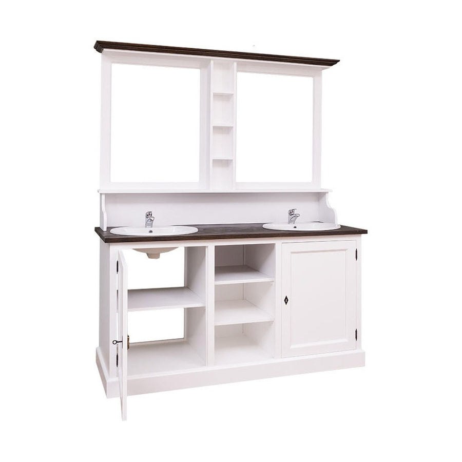 MAISON fenyőfa fürdőszobabútor tükörrel 210 cm