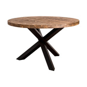 Kortárs stílusú, formatervezett, fenyőfa étkezőasztal egyedi formájú lábakkal. Asztallap színe natúr, lábak színe fekete.