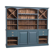 Tömör fenyőfából készült, óriás méretű pohárszék, bárszekrény