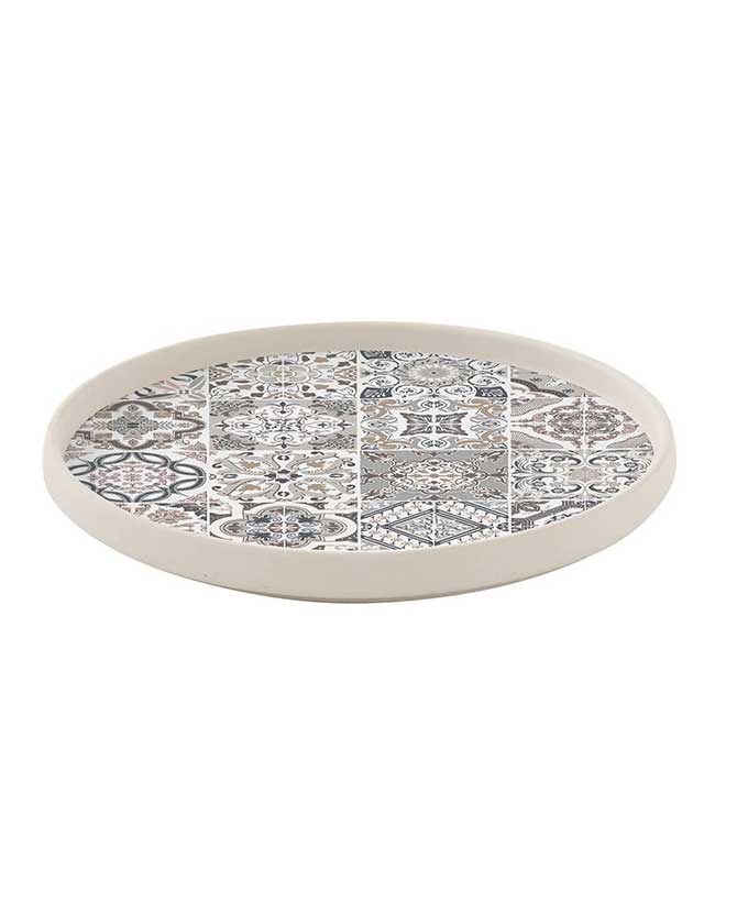 Mozaikmintás porcelán lapostányér