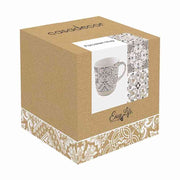 Mozaik mintás bögre natúr színű díszdoboza