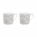 2 darab mozaikmintás porcelán bögre szett