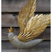 Arany szárnyű koronás Rigócsőr király fémből