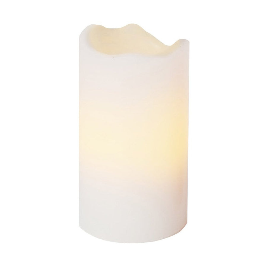 4 darabos, élethű megjelenésű, meleg fehér fényű, LED lánggal és fehér színű valódi viasztestből kialakított, időzítővel rendelkező távirányítós, LED oszlopgyertya