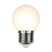 Kültéri dekorációs LED izzó fehér opál, polikarbonát burkolattal.