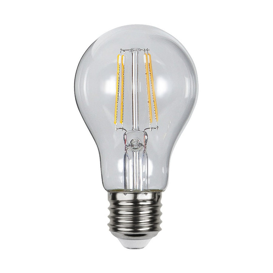 Fényérzékelős LED dekor izzó átlátszó üvegbúrával.