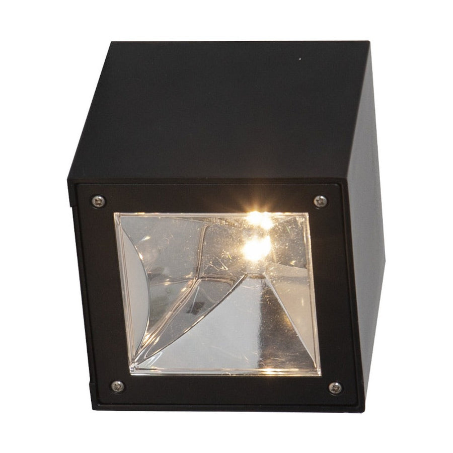 Kültéri, fekete színű, napelemes fali lámpás