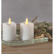 2 darabos, valódi viaszból készült, fehér színű LED gyertya-szett.