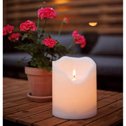 FLAMME kültéri fehér LED gyertya Ø 16 x 20 cm